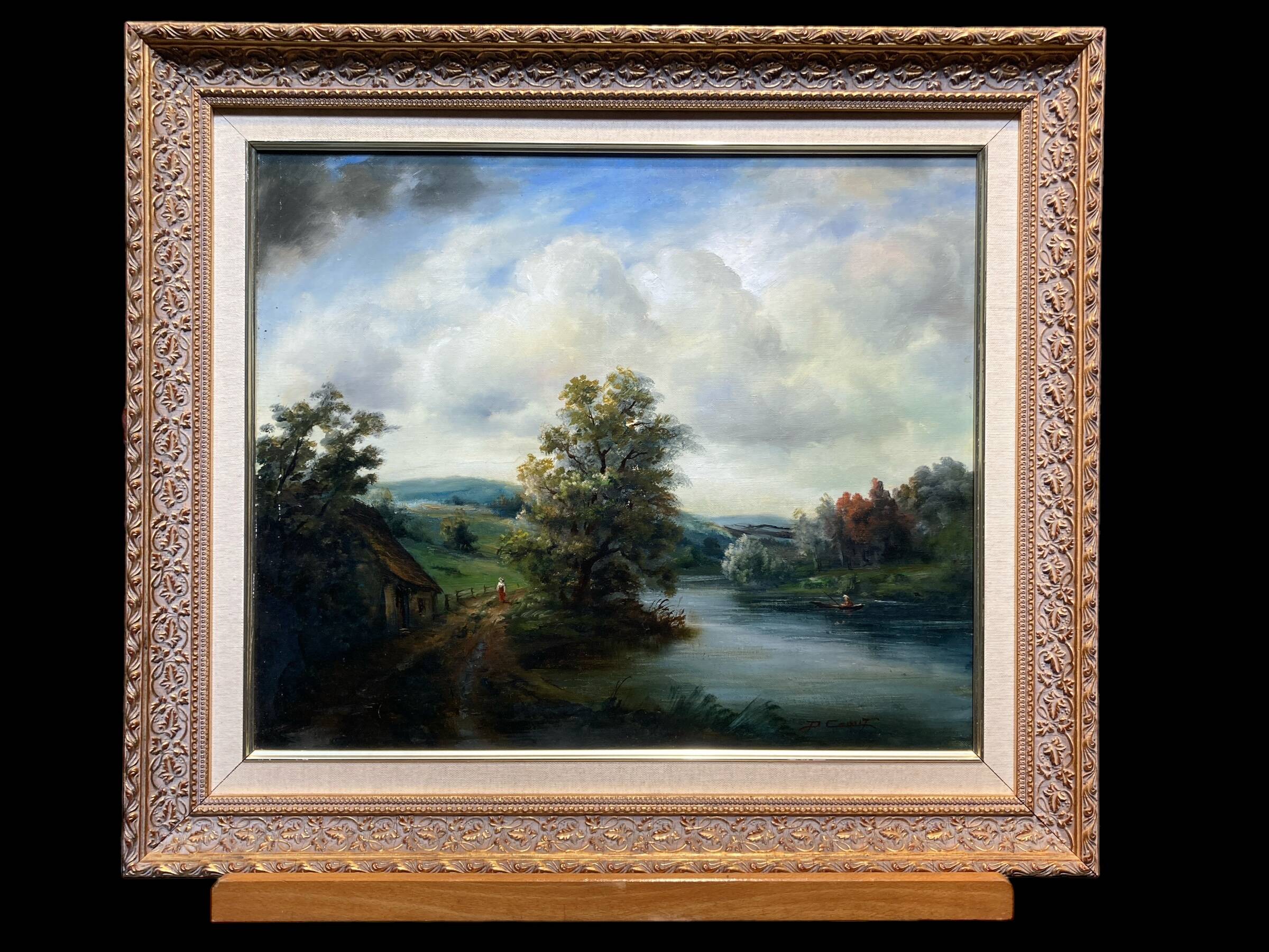 Peinture sur toile, intitulé "Le bocage", signée