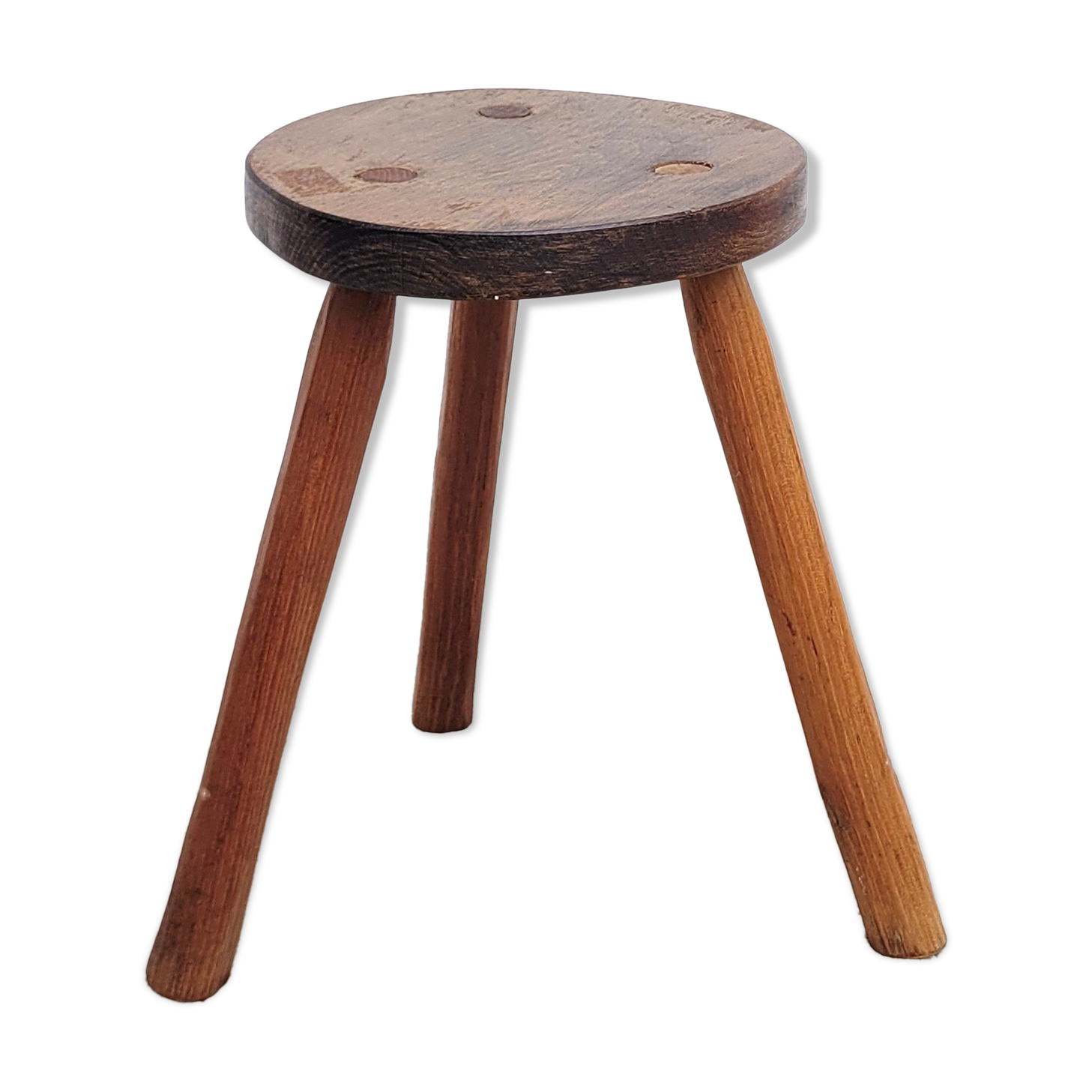 Wooden tripod country stool