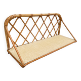 Vintage rattan wall shelf