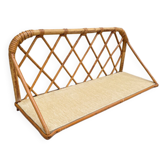Vintage rattan wall shelf