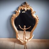 Old golden mirror with leaf   43x70cm