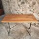 Vintage French Bistro Table | 1960s/70s Oak Top & Cast Iron Base | Retro Coffee & Wine Table