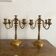 Pair of 5-light candlesticks in gilded metal, Classic style.
