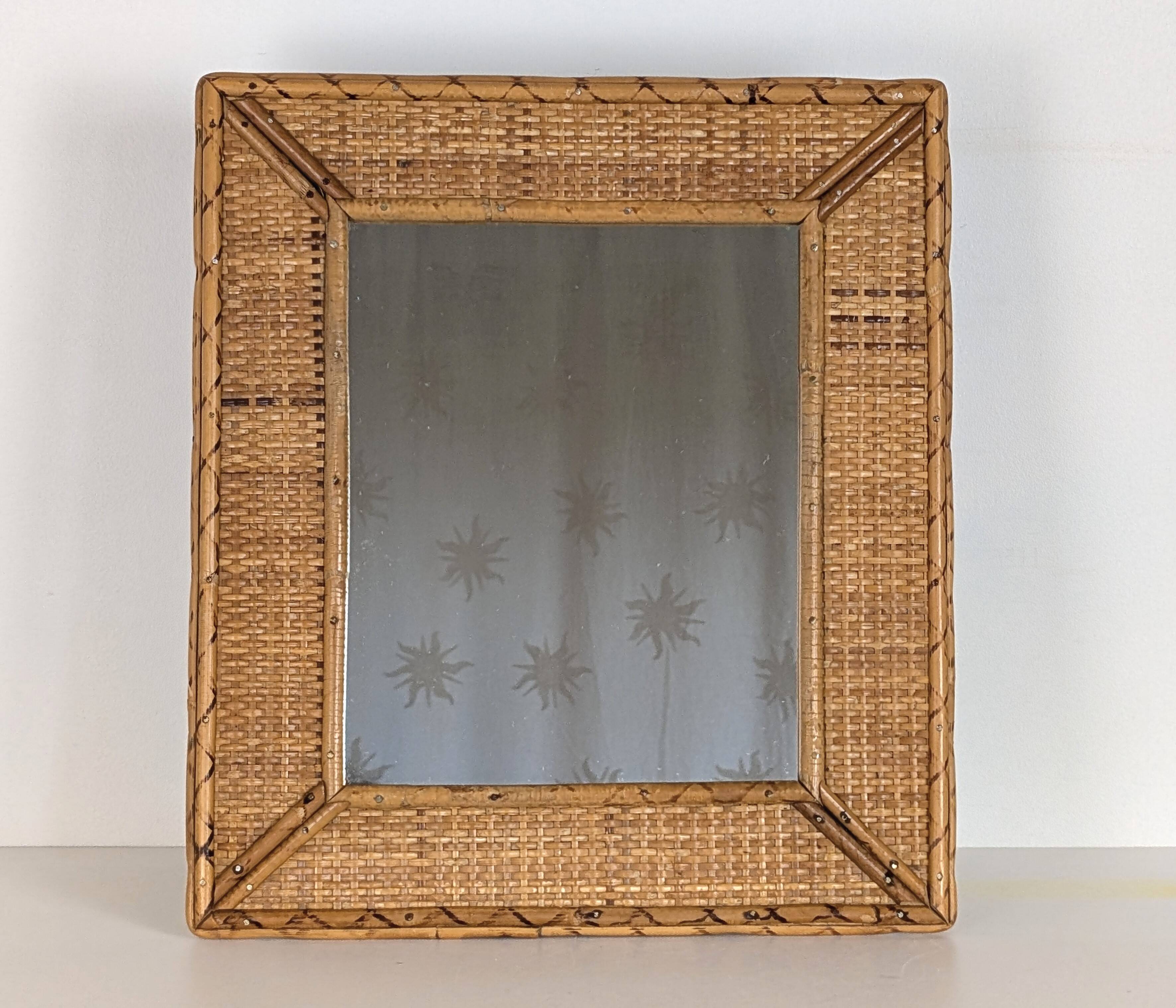 Rattan mirror