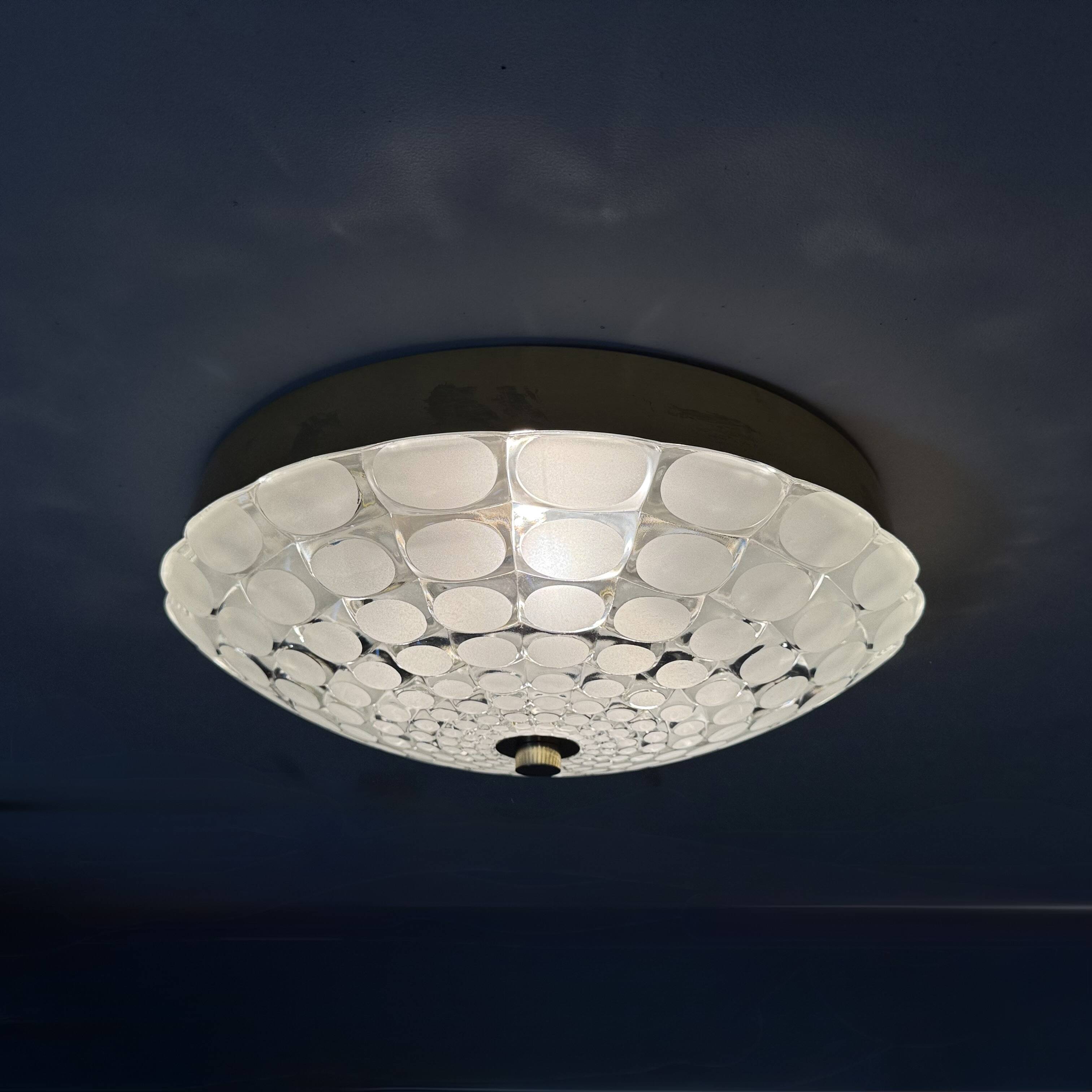 Mid-century design Peil & Puzzler glass flush mount , 1970s