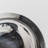 Vintage set of 2 stainless steel bowls with lids, 1980s, with gold details.