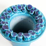 Vase Ceralux par Ceramano, Hans Welling, bleu turquoise, années 60