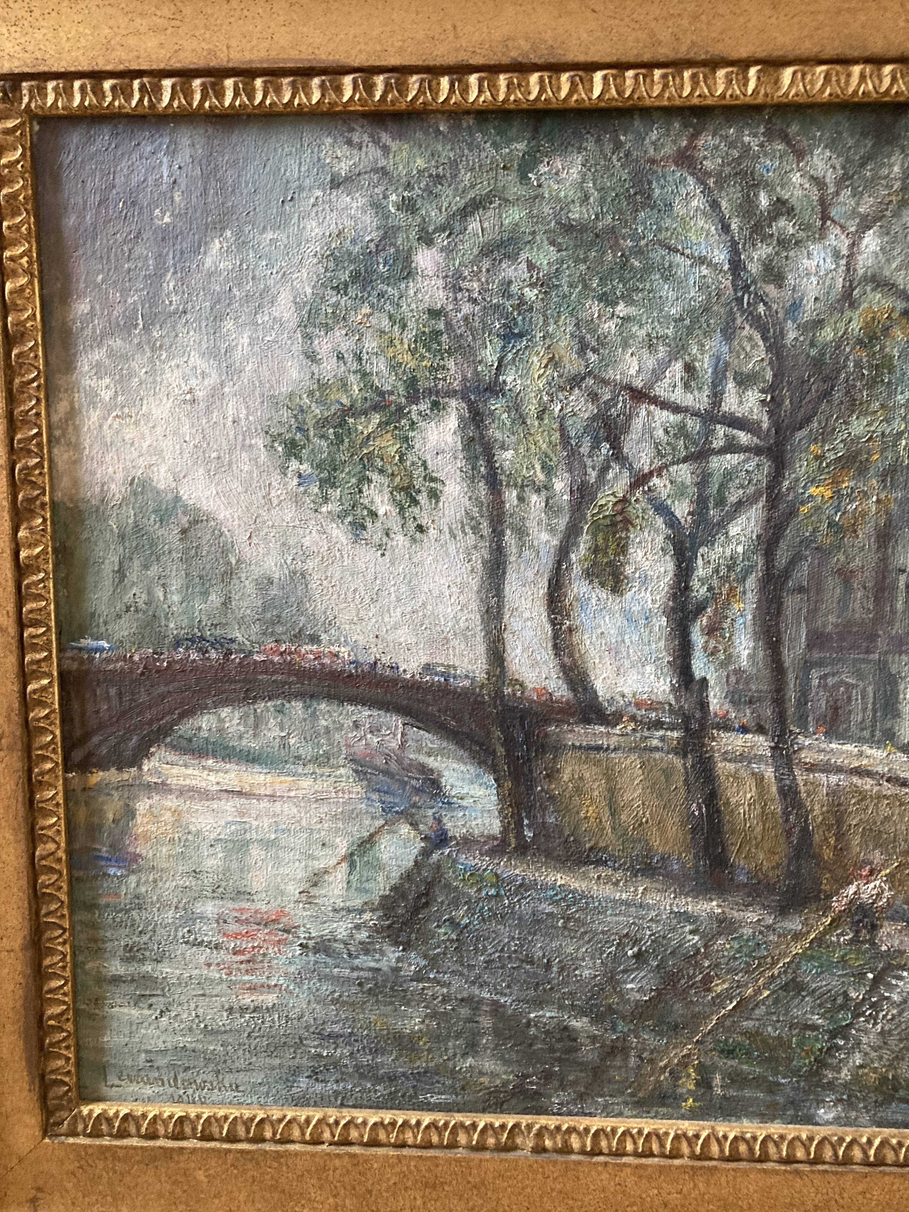 Painting of the Paris bridge by Lewandowska