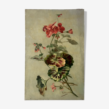 oil painting floral motif on canvas early twentieth century