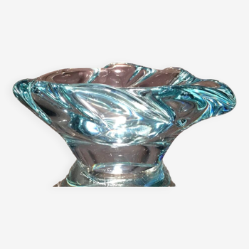 Daum turquoise blue pocket tray decorative object