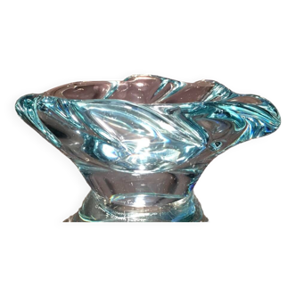 Daum turquoise blue pocket tray decorative object