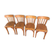 Lot de 4 chaises de bistrot Baumann vintage 1940