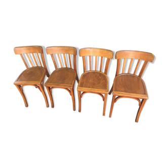 Lot of 4 chairs of vintage Baumann bistro 1940