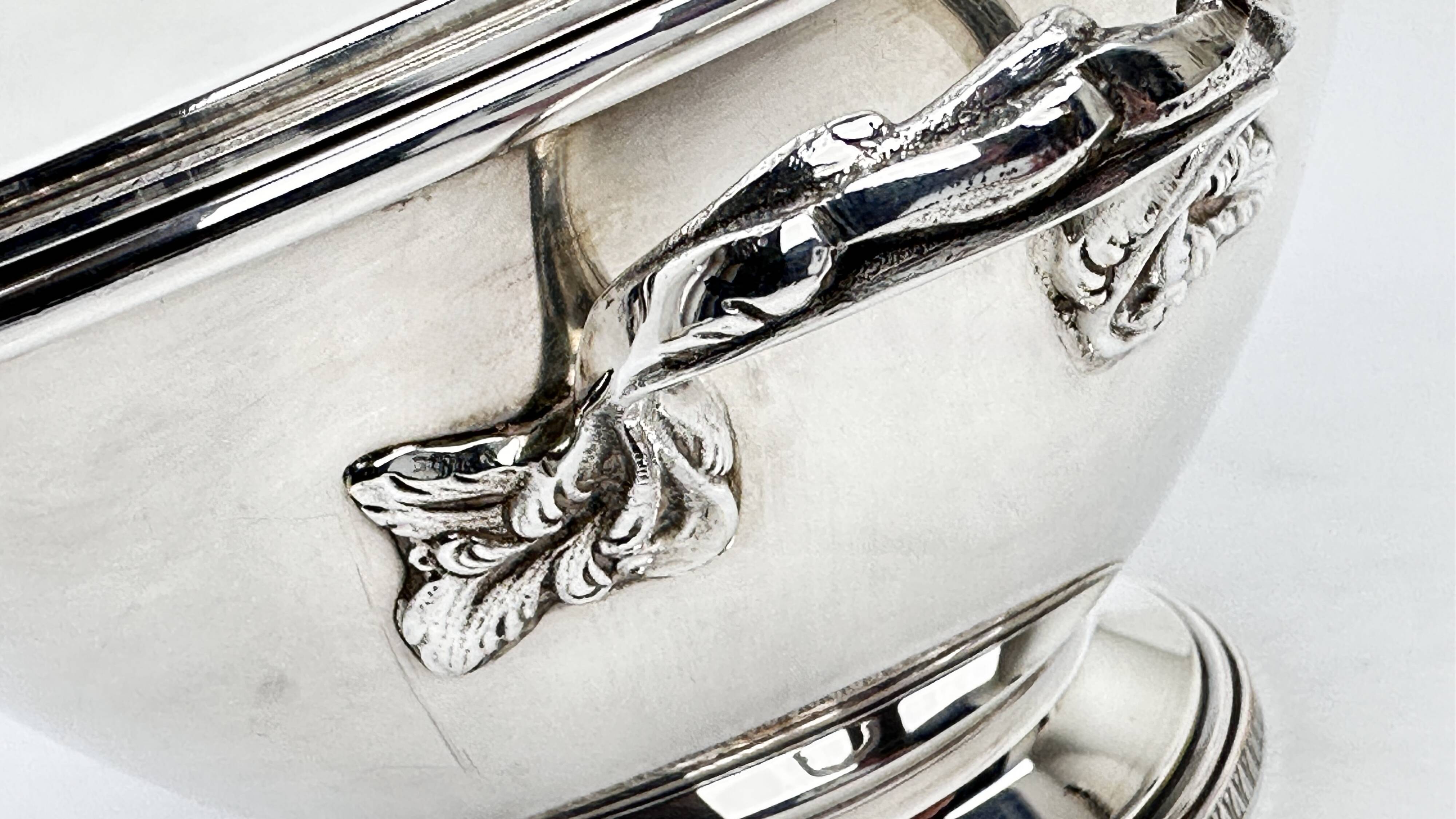 Vegetable Dish, Silver Metal Soup Tureen, Empire Style, Malmaison