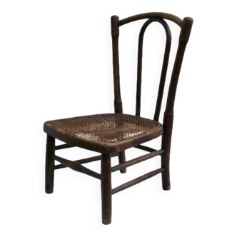 Caned wooden children's chair