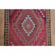 Tapis couloir vintage turc fait main en laine et coton rose des années 1970 104x358