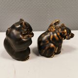 Two Royal Danish porcelain bears by Knud Kyhn