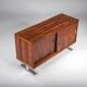 Mid-century wood veneer sideboard with chrome legs, 1960s
