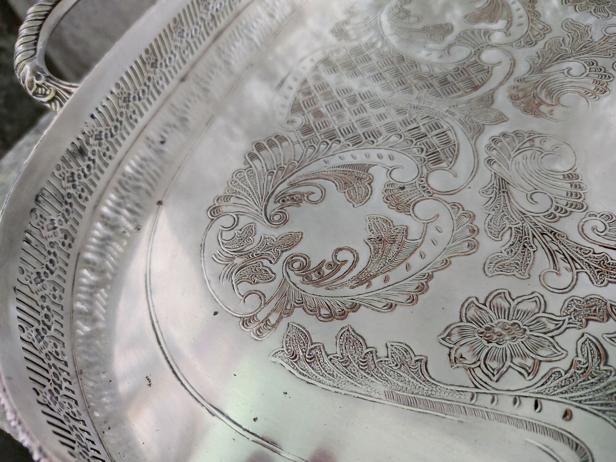 Sheffield Silver Metal Service Tray