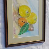Nature morte encadrée sous verre signée R. Honain33 X 27 cm