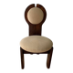 Vintage Szedleczky dining chair in brown pine and beige fabric — 1960s