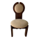 Vintage Szedleczky dining chair in brown pine and beige fabric — 1960s