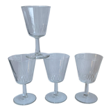 Set of 4 crystal wine glasses 60s