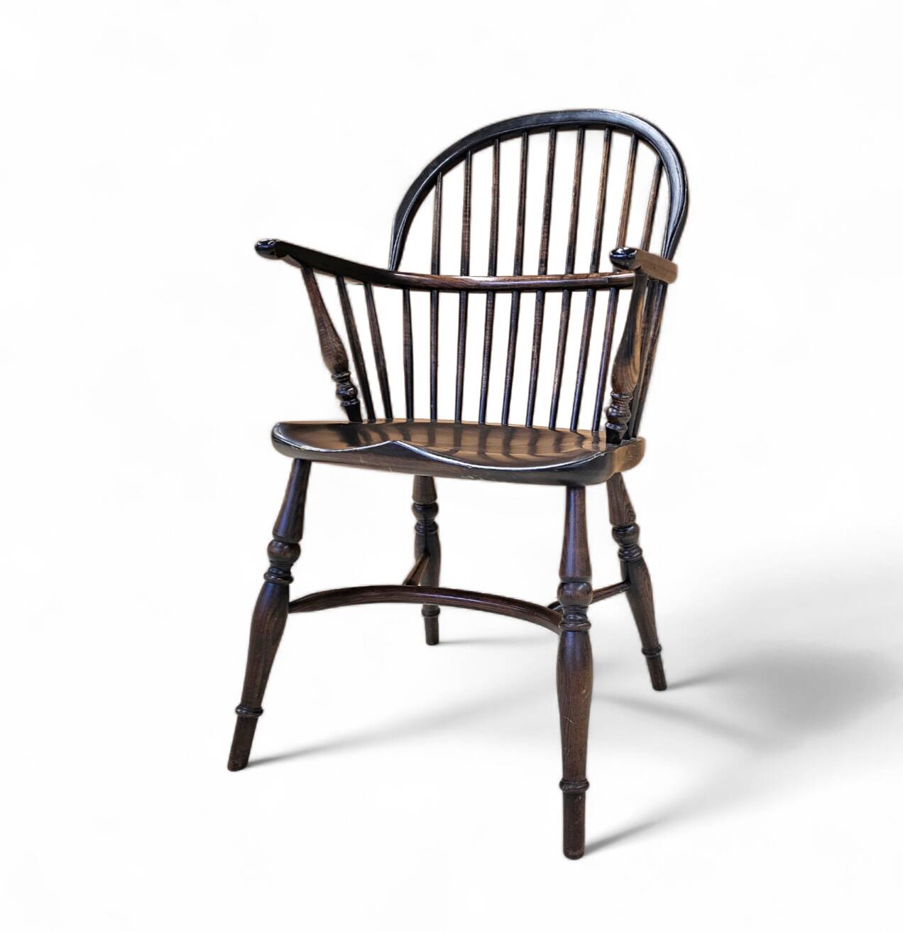 4 x Classic Georgian Bow and Stick Back Windsor Chair / Crinoline stretcher chairs