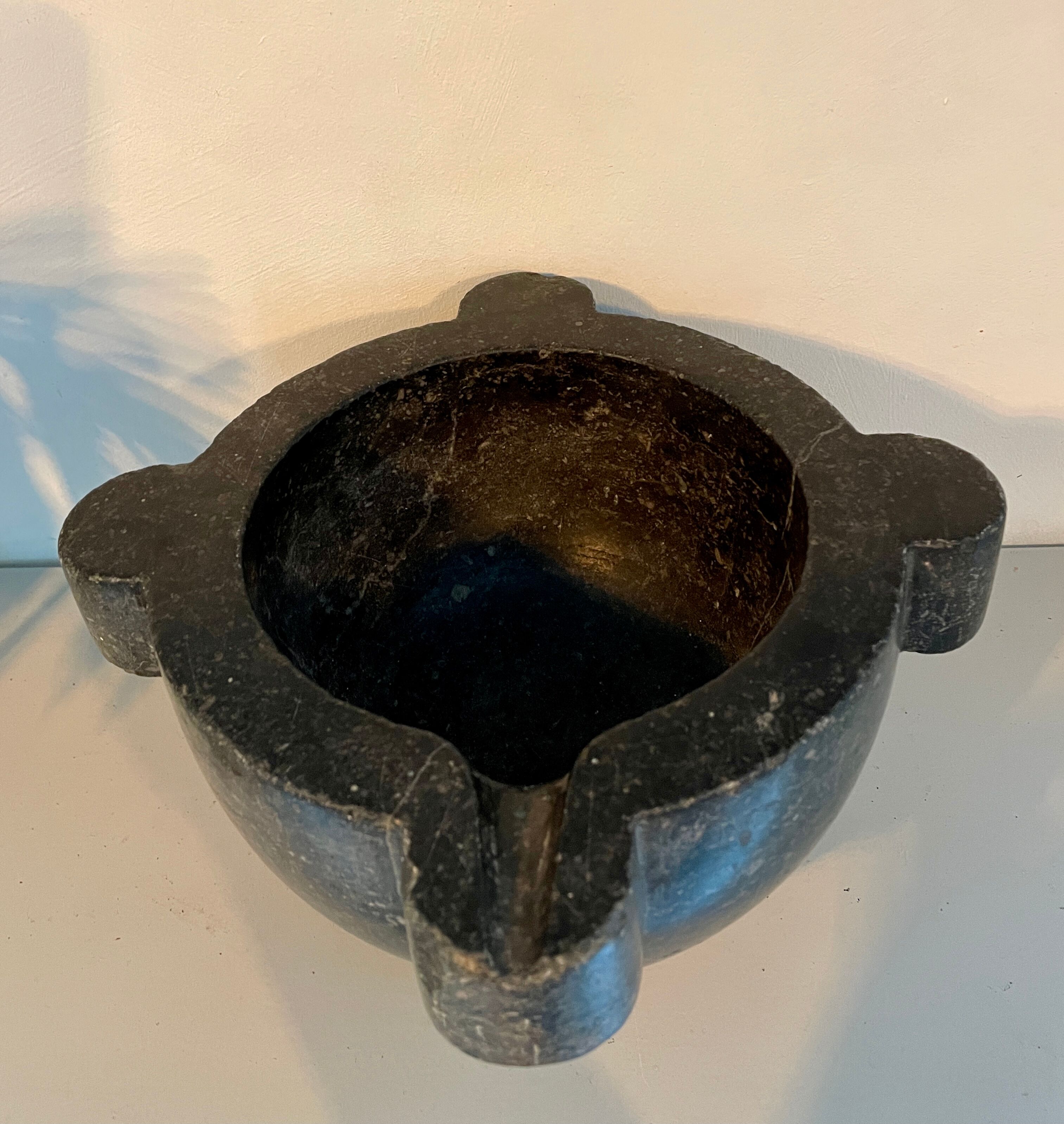 Black marble mortar