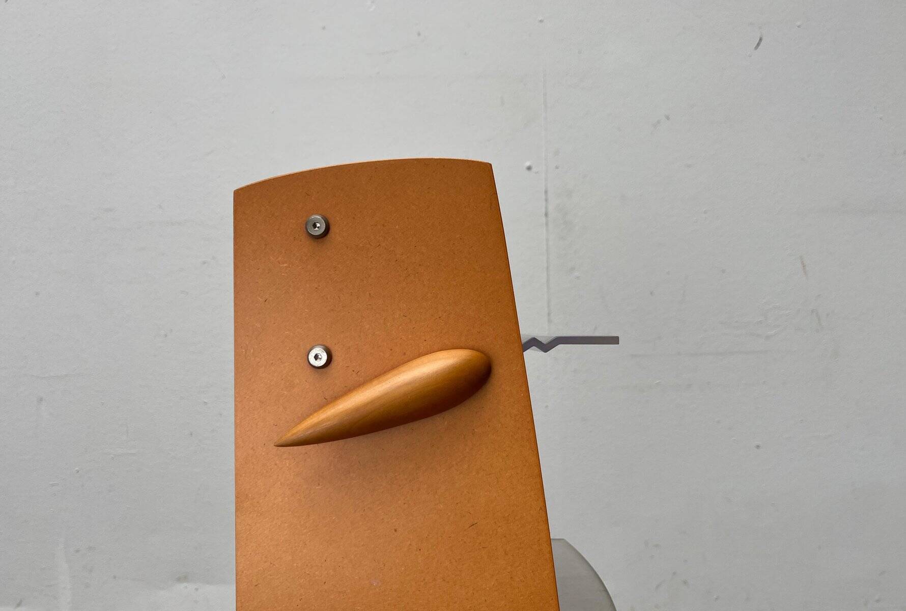 Postmodern CD storage unit in wood, metal, and plastic by Ezech, 1980s.