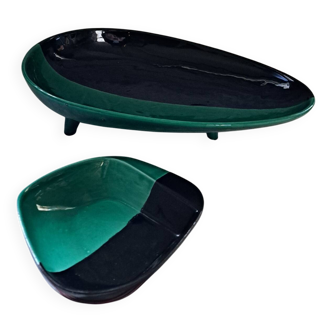 Tripod dish and matching serving bowl from the 50s