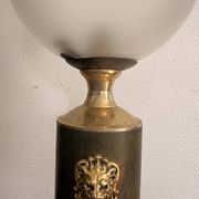 Antique Neo-Classical Empire Lion Balthazar Glass Globe Lamp