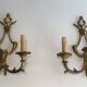 Pair of Louis XV style bronze wall sconces with 3 lights