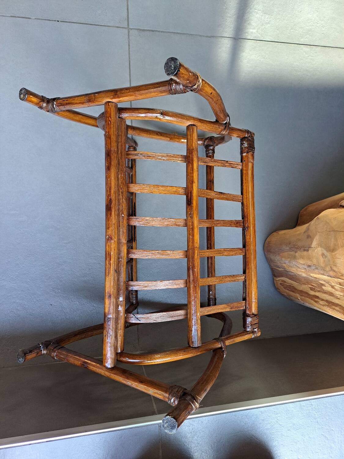 vintage rattan magazine rack