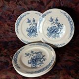 Suite de 6 assiettes à décor d'oiseau bleu