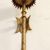 Wrought iron and gold leaf wall light. Spain, 1950s.