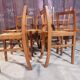 Lot de 8 chaises Reconstruction 1950 Chêne et paille