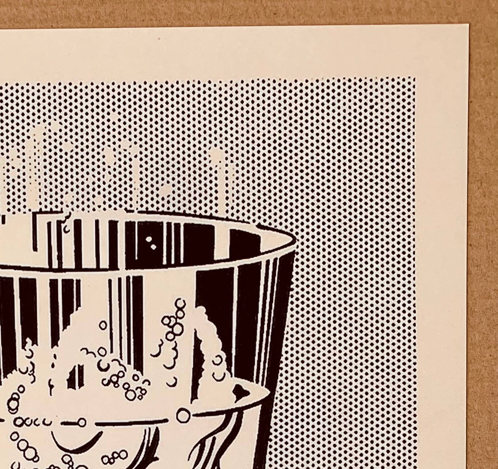 Affiche pop art original vintage réédition de roy lichtenstein "alka seltzer 1966"
