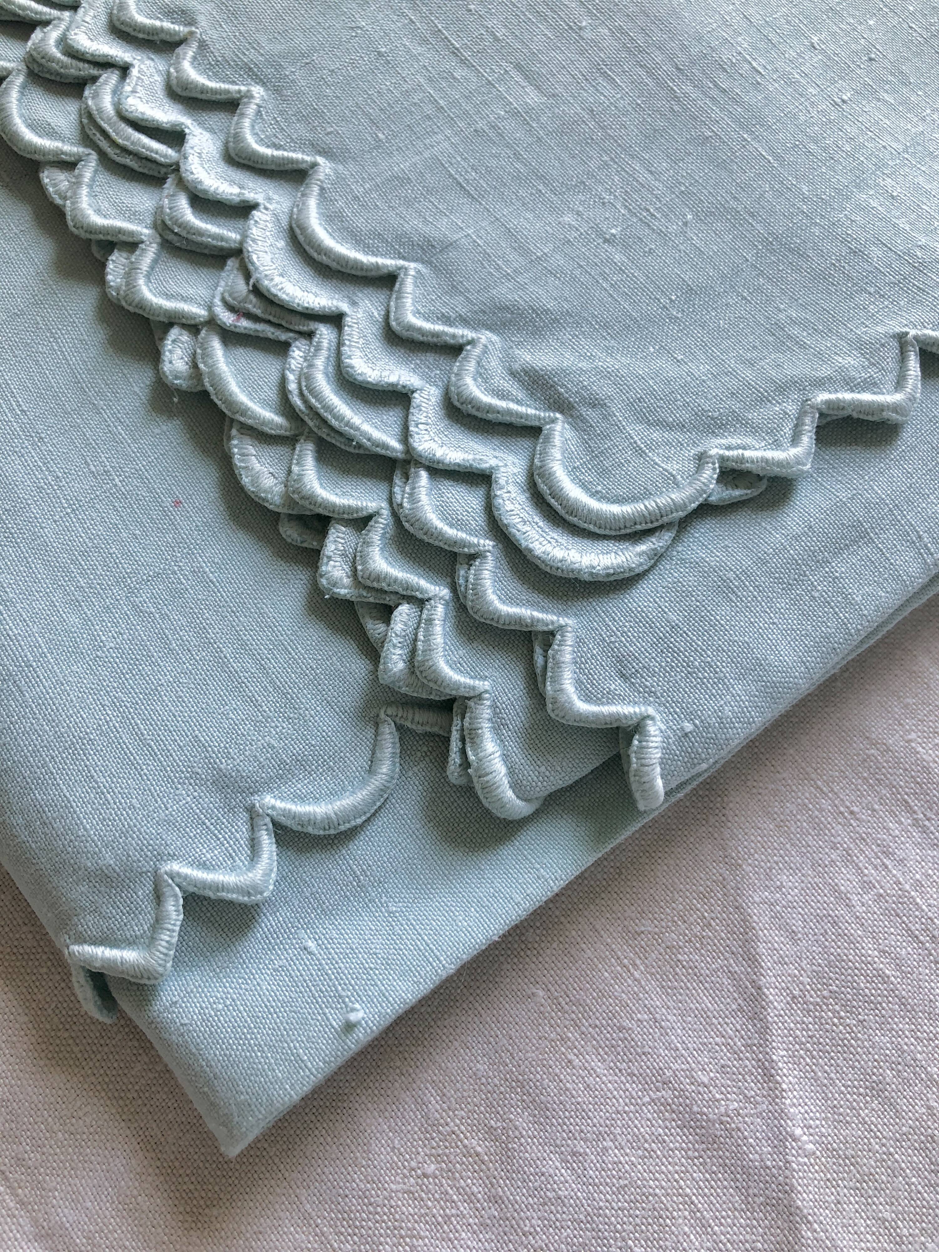 Tea cloth in pure linen aqua