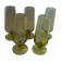 Set of 5 small flutes a vintage green glass liqueurs 70