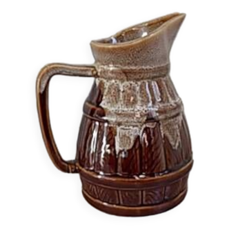 Stoneware barrel pitcher