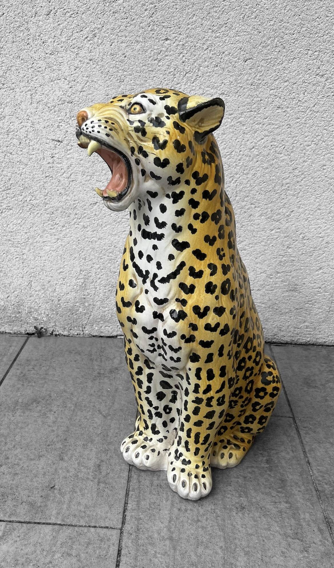 Large ceramic leopard sculpture, Italy, 1960s