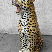 Large ceramic leopard sculpture, Italy, 1960s