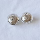 Paire de salière et poivrier en argent 800 en forme de champignon