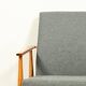 Fauteuil vintage rénové en revêtement laine couleur graphite