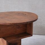Table centrale moderniste en chêne français du milieu du siècle