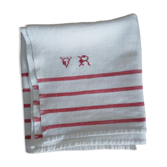 Old monogrammed tea towel