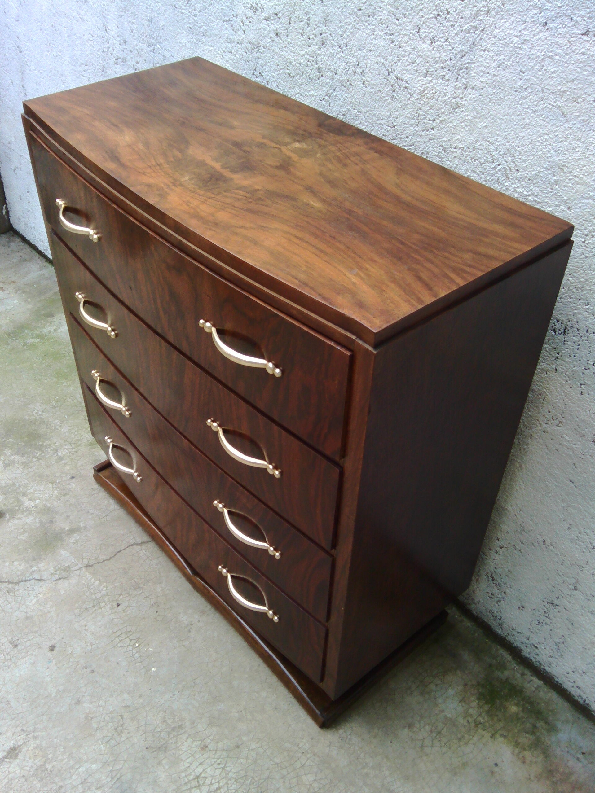Art Deco curved chest of drawers