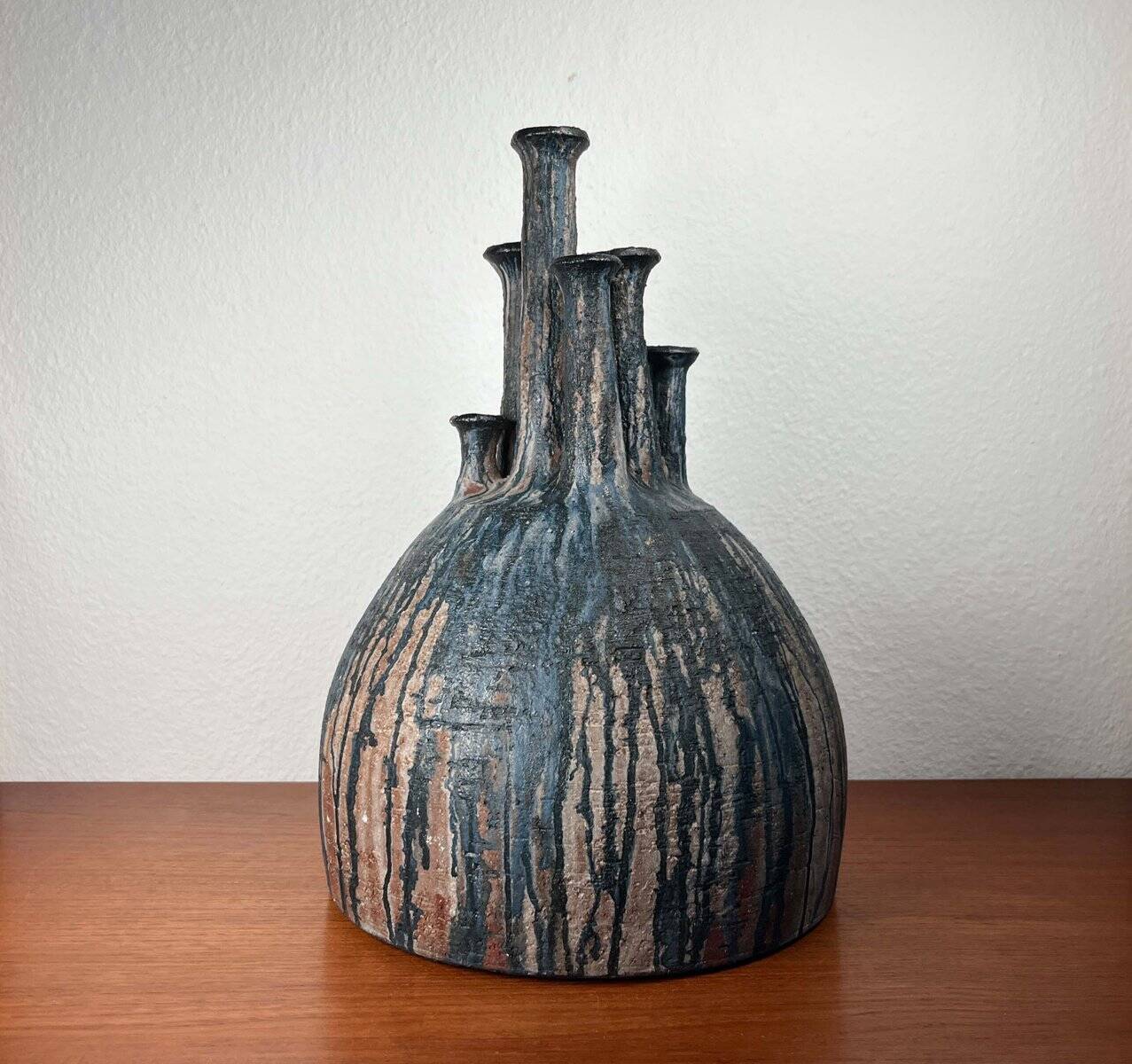 Large Fireplace Vase Studio in Brutalist Mid-Century Ceramic by Gerhard Liebenthron, 1974