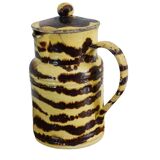 Grand pichet ancien en faïence française avec couvercle, provenant de Dieulefit